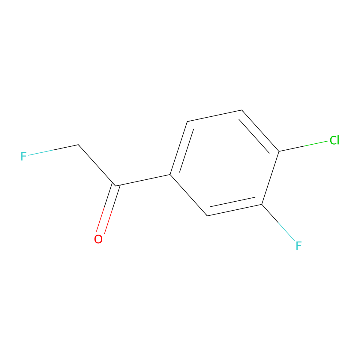 1-(4-Chloro-3-fluorophenyl)-2-fluoroethan-1-one molecular structure, CAS 2918859-54-6