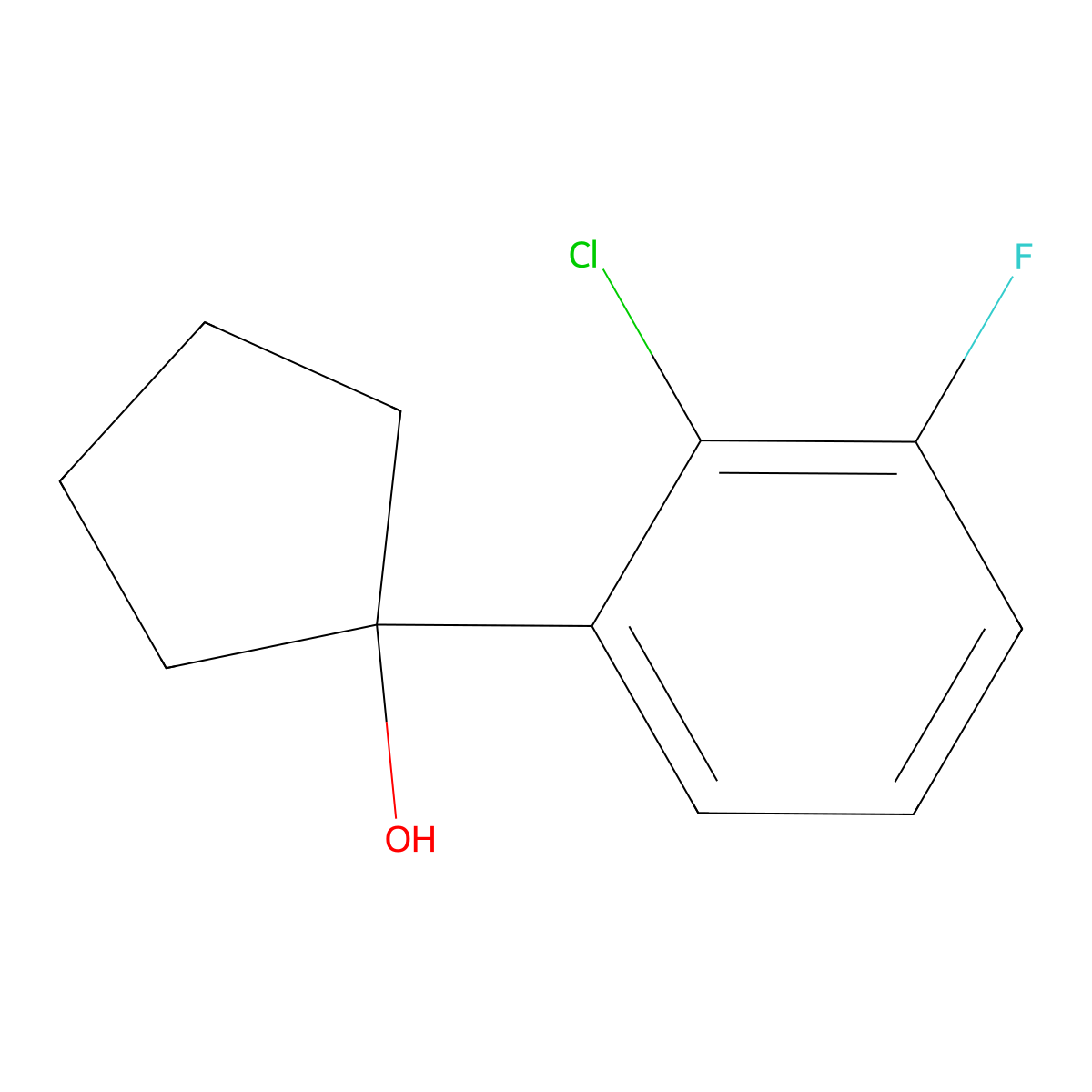 1-(2-Chloro-3-fluorophenyl)cyclopentanol molecular structure, CAS 2918859-66-0
