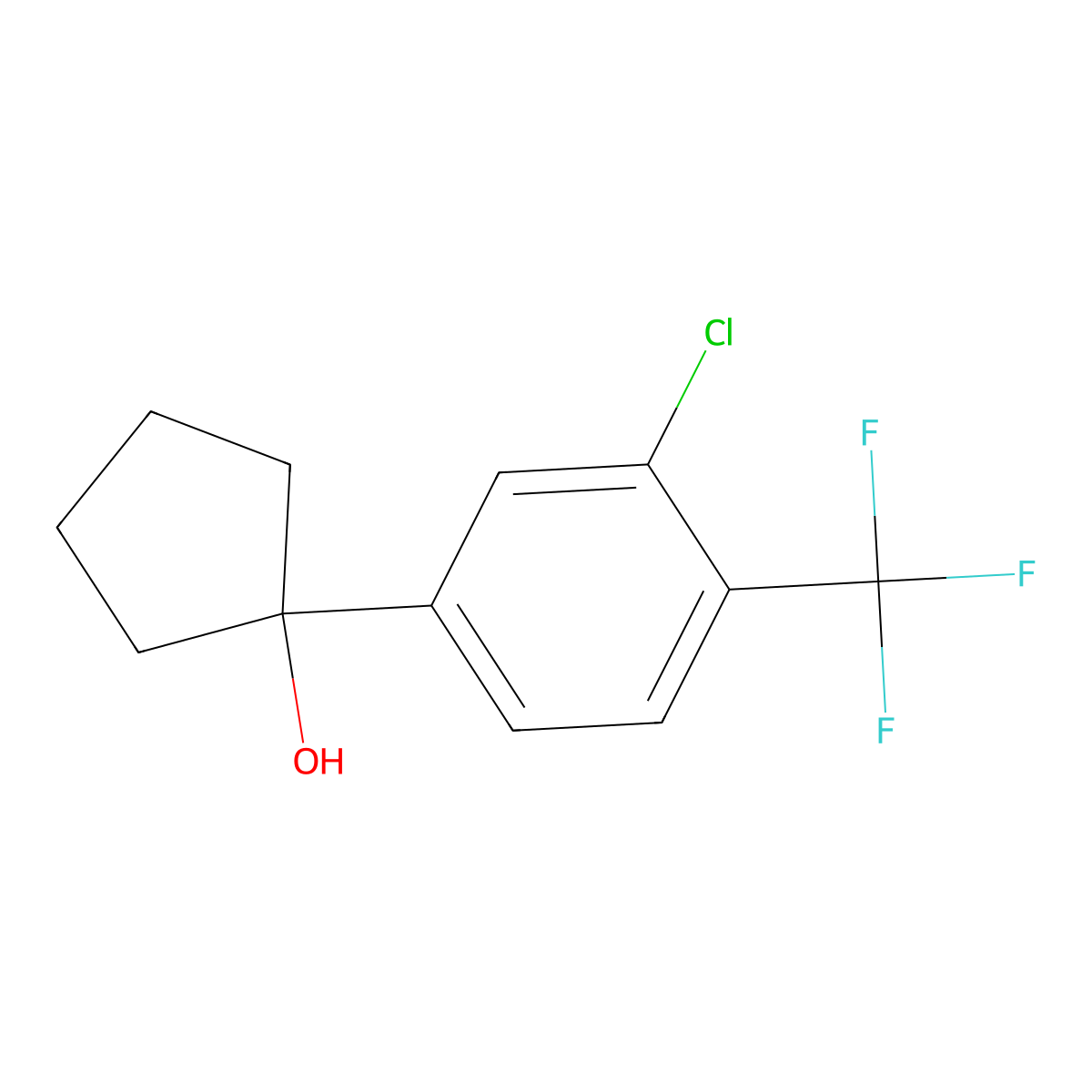 1-(3-Chloro-4-(trifluoromethyl)phenyl)cyclopentanol molecular structure, CAS 2918859-68-2