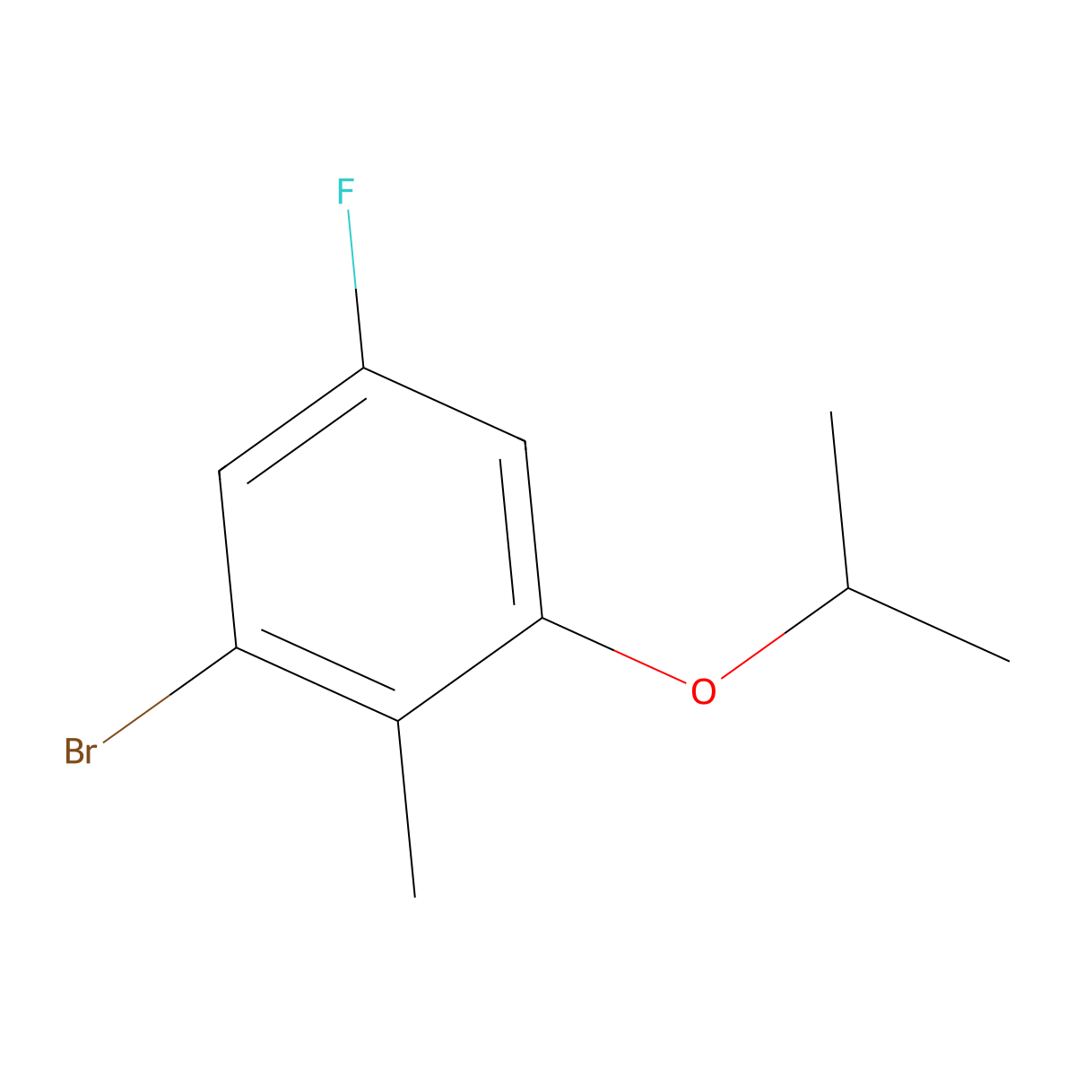 1-Bromo-5-fluoro-3-isopropoxy-2-methylbenzene molecular structure, CAS 2918860-16-7