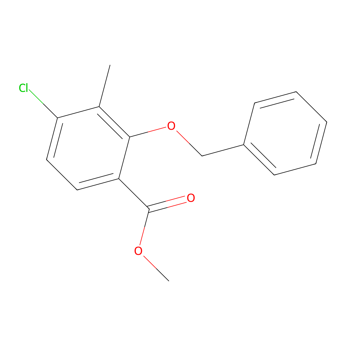 Methyl 2-(benzyloxy)-4-chloro-3-methylbenzoate molecular structure, CAS 2918860-94-1
