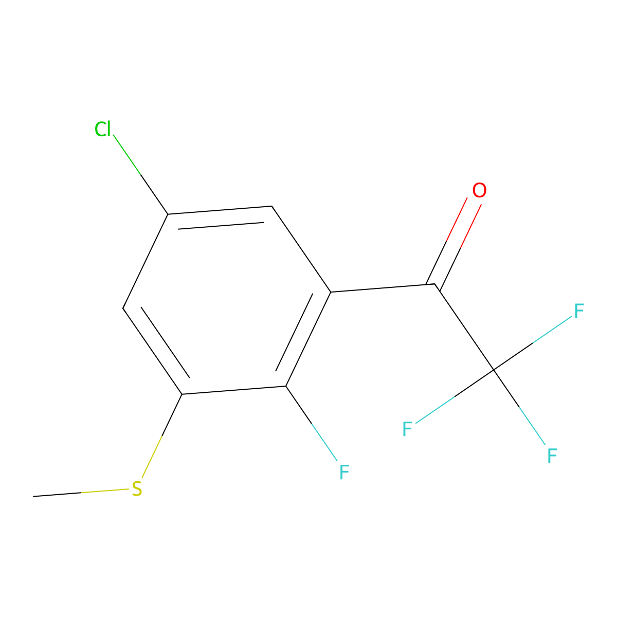 1-(5-Chloro-2-fluoro-3-(methylthio)phenyl)-2,2,2-trifluoroethanone molecular structure, CAS 2918861-00-2