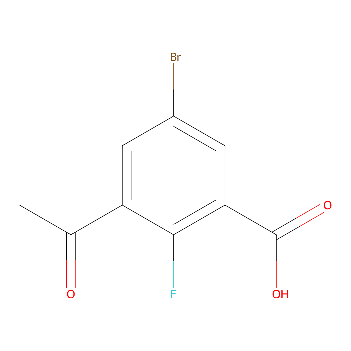 3-Acetyl-5-bromo-2-fluorobenZoic acid molecular structure, CAS 2918861-12-6