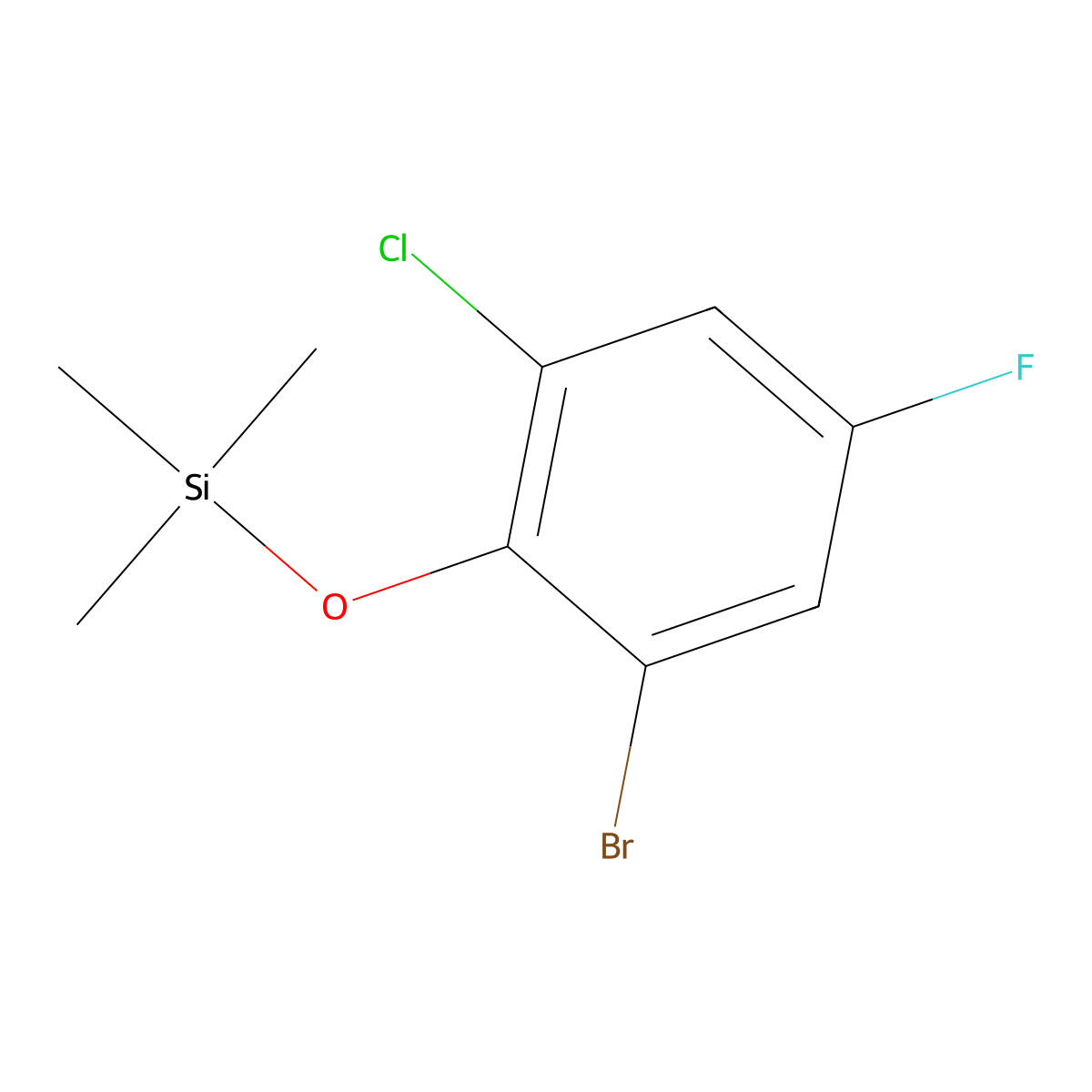 (2-Bromo-6-chloro-4-fluorophenoxy)trimethylsilane molecular structure, CAS 2918861-13-7