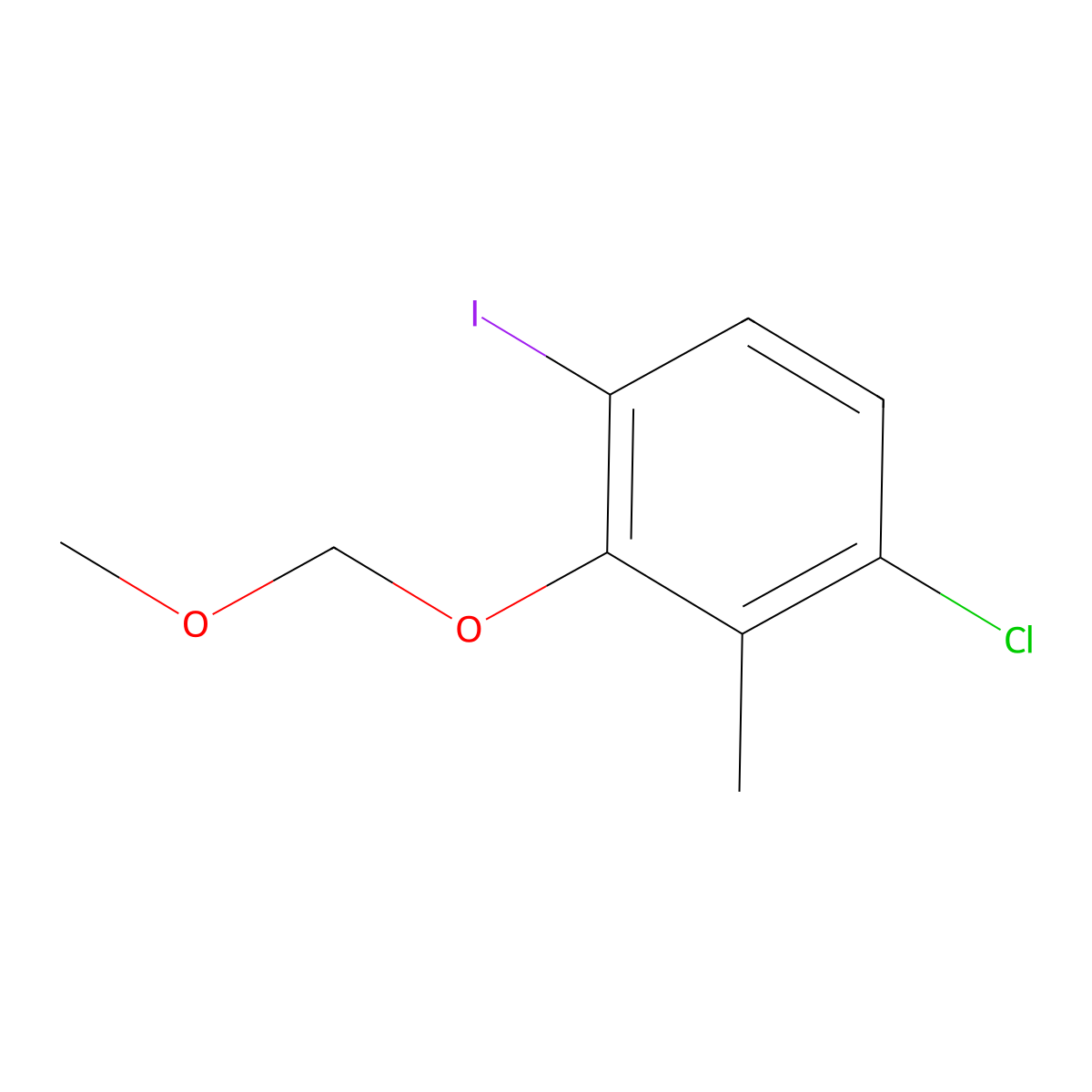 1-Chloro-4-iodo-3-(methoxymethoxy)-2-methylbenZene molecular structure, CAS 2918861-14-8