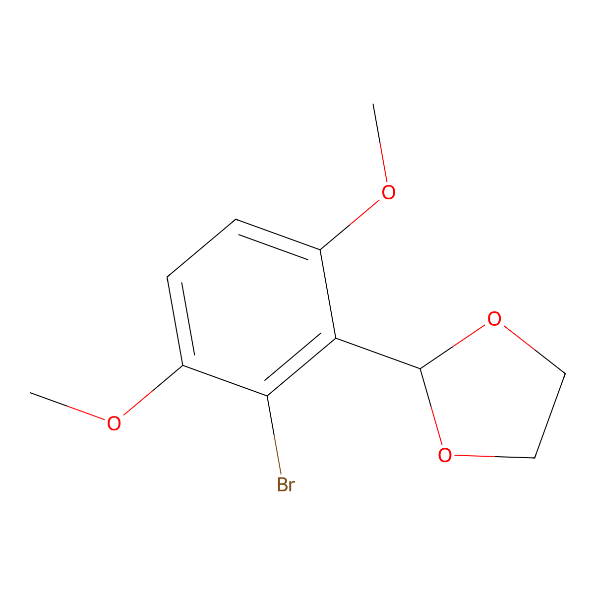 2-(2-Bromo-3,6-dimethoxyphenyl)-1,3-dioxolane molecular structure, CAS 2918861-40-0