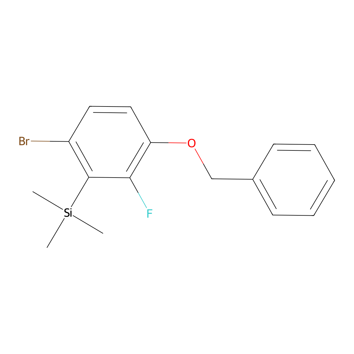 (3-(Benzyloxy)-6-bromo-2-fluorophenyl)trimethylsilane molecular structure, CAS 2918861-58-0