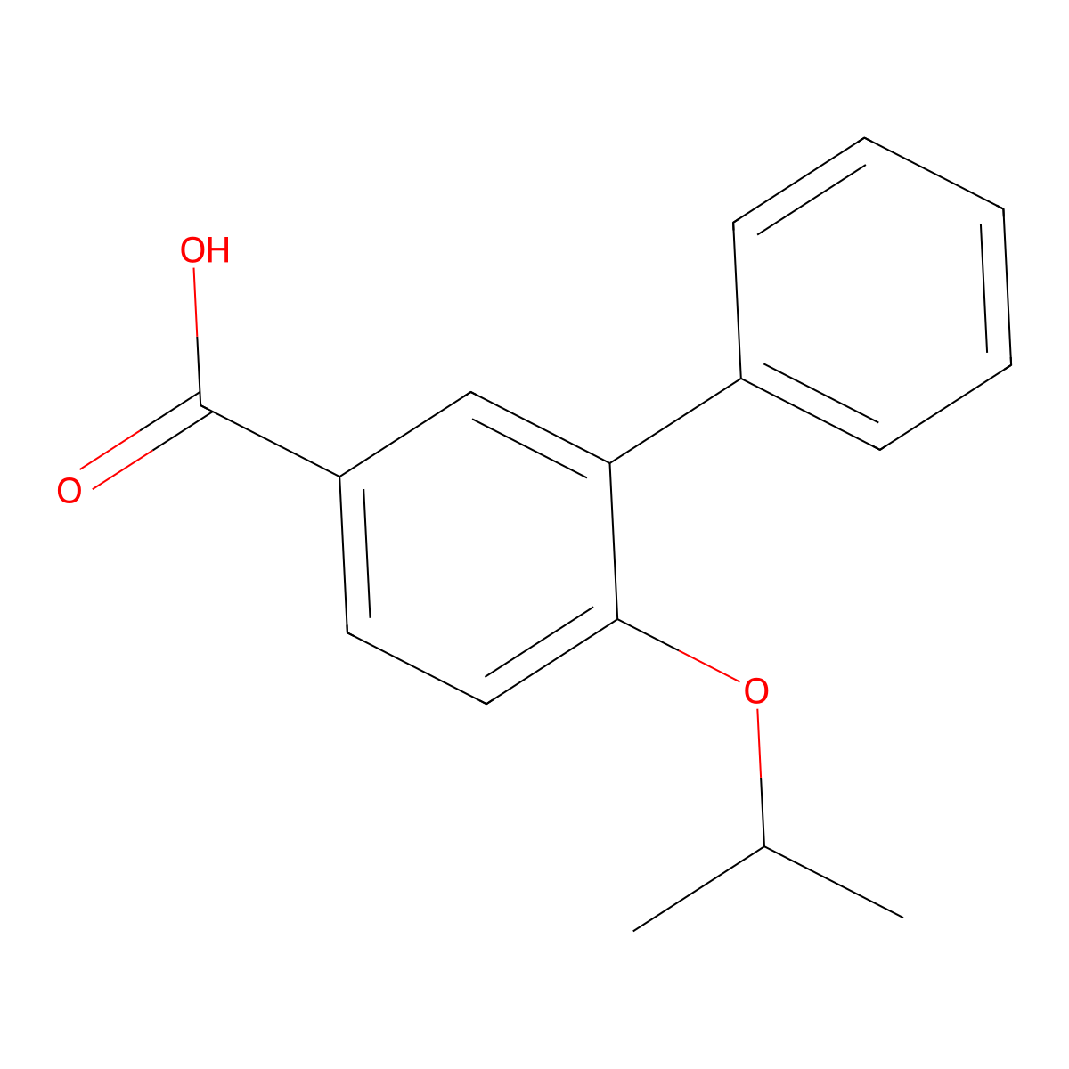6-Isopropoxy-[1,1'-biphenyl]-3-carboxylic acid molecular structure, CAS 2918862-68-5