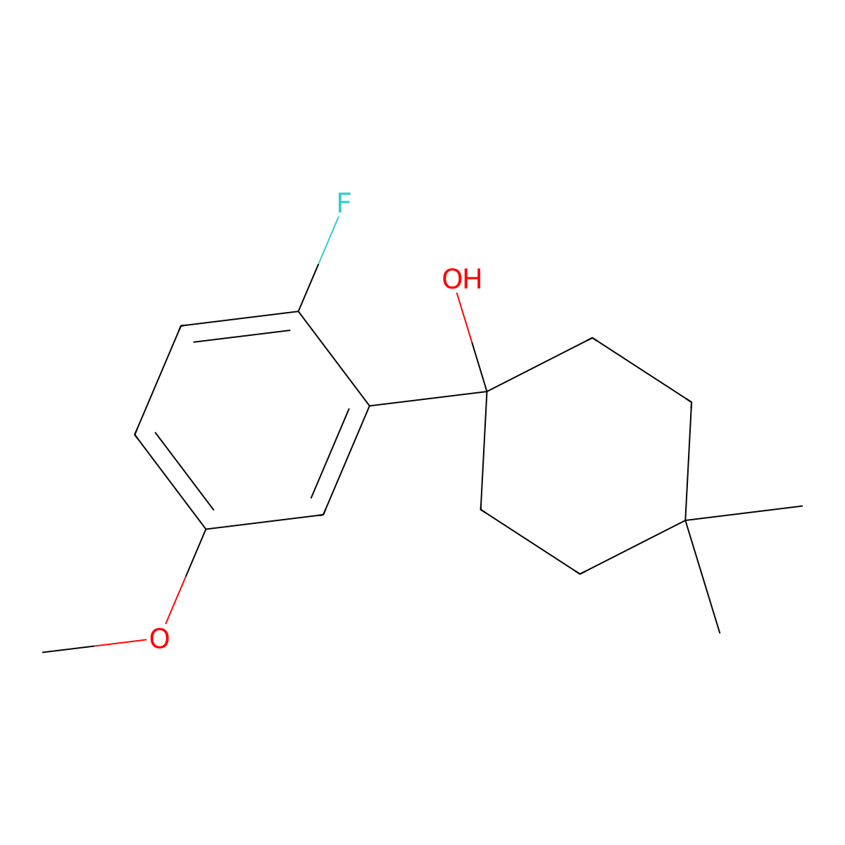 1-(2-Fluoro-5-methoxyphenyl)-4,4-dimethylcyclohexanol molecular structure, CAS 2918863-24-6