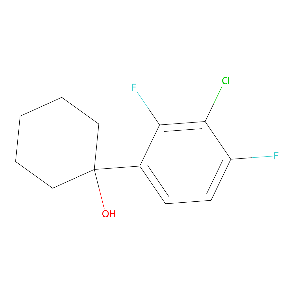 1-(3-Chloro-2,4-difluorophenyl)cyclohexanol molecular structure, CAS 2918863-44-0