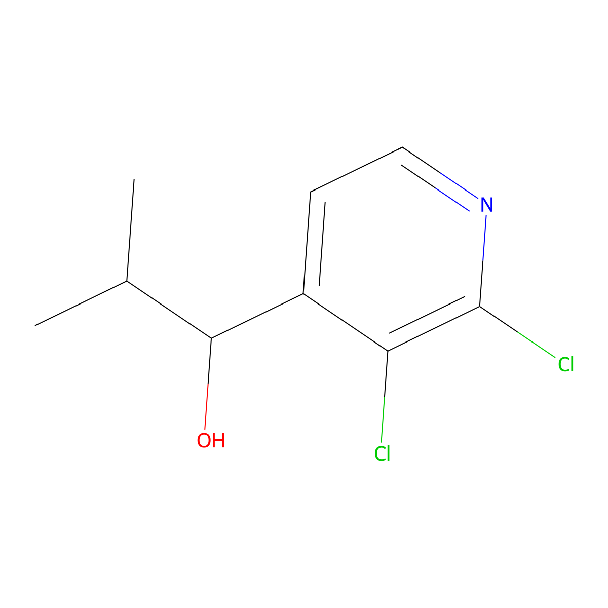 1-(2,3-Dichloropyridin-4-yl)-2-methylpropan-1-ol molecular structure, CAS 2918863-48-4