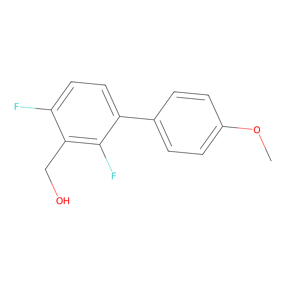 (2,4-Difluoro-4'-methoxy-[1,1'-biphenyl]-3-yl)methanol molecular structure, CAS 2918864-12-5