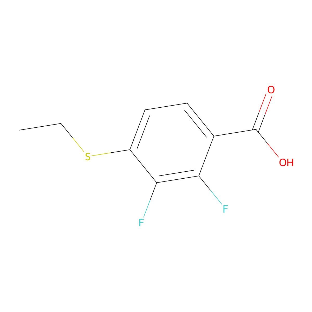 4-(Ethylthio)-2,3-difluorobenZoic acid molecular structure, CAS 2918864-13-6