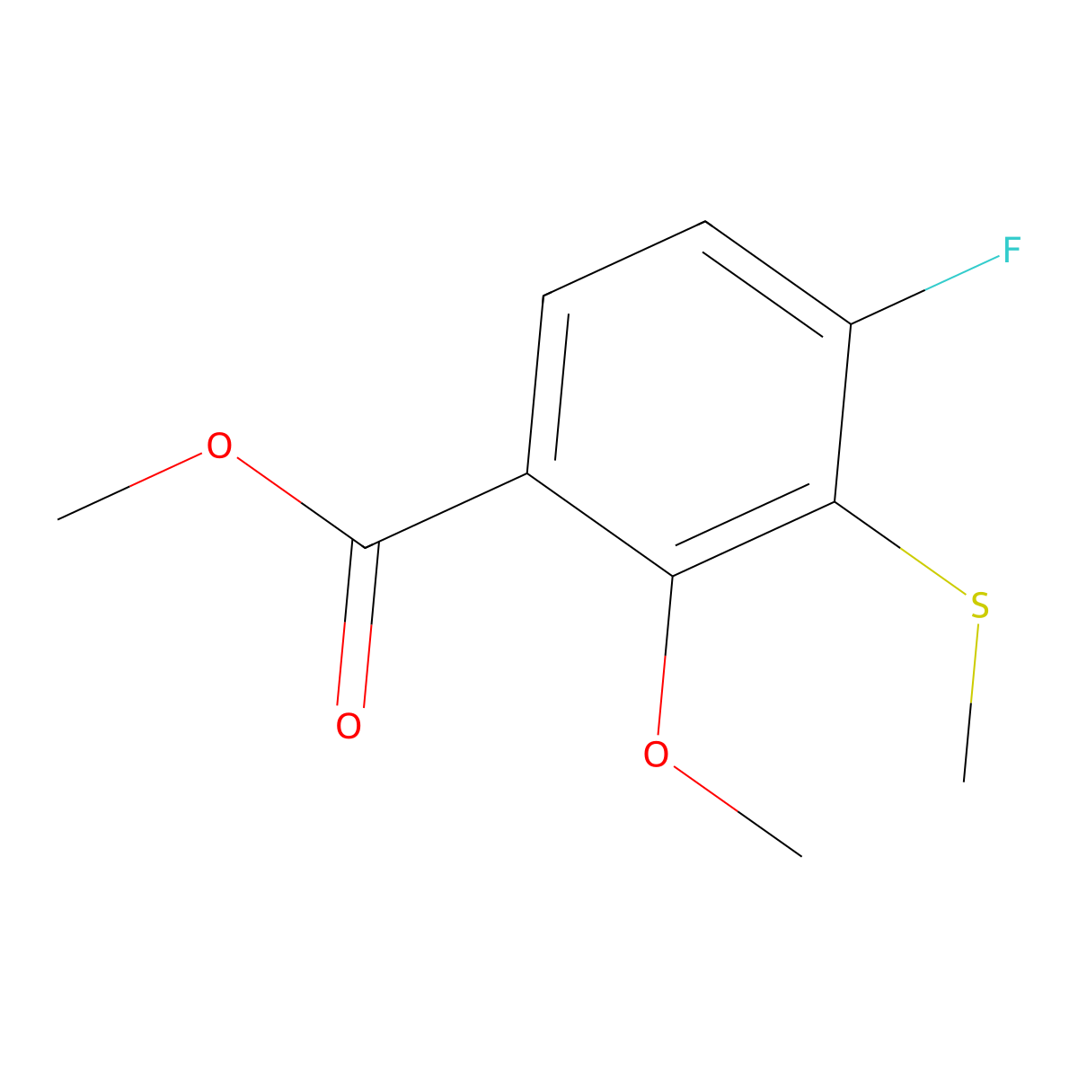 Methyl 4-fluoro-2-methoxy-3-(methylthio)benZoate molecular structure, CAS 2918864-62-5