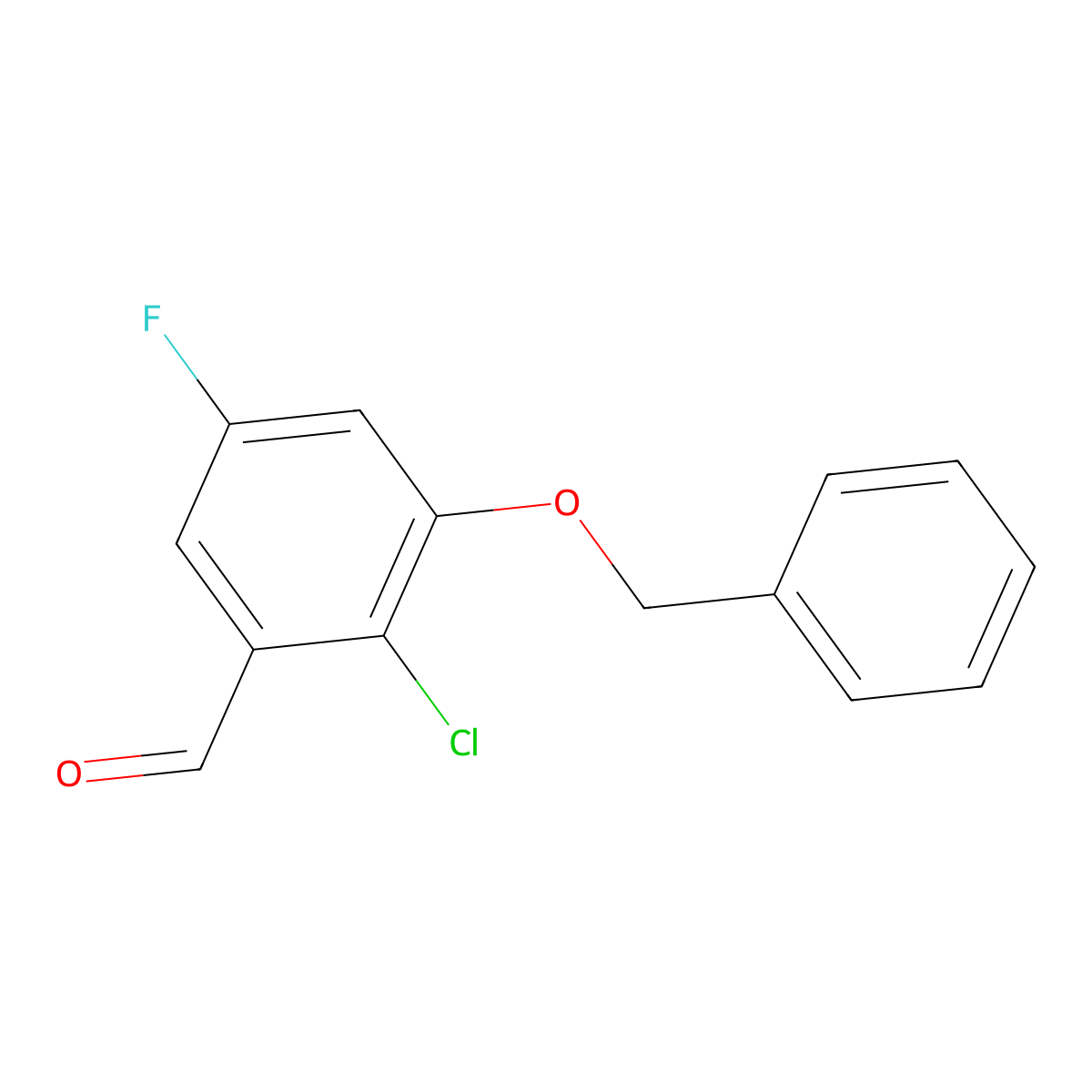 3-(Benzyloxy)-2-chloro-5-fluorobenzaldehyde molecular structure, CAS 2918865-01-5