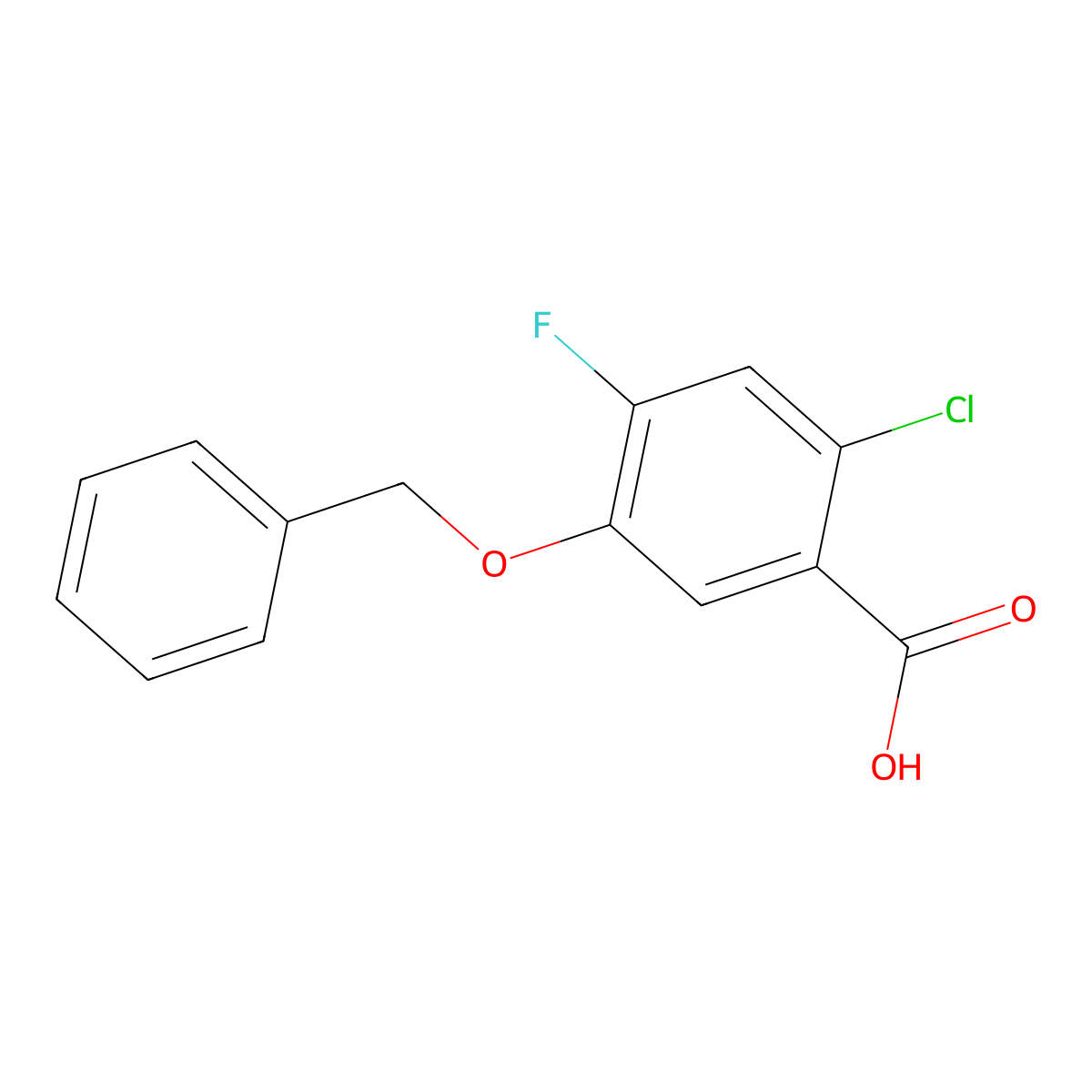 5-(Benzyloxy)-2-chloro-4-fluorobenzoic acid molecular structure, CAS 2918865-64-0