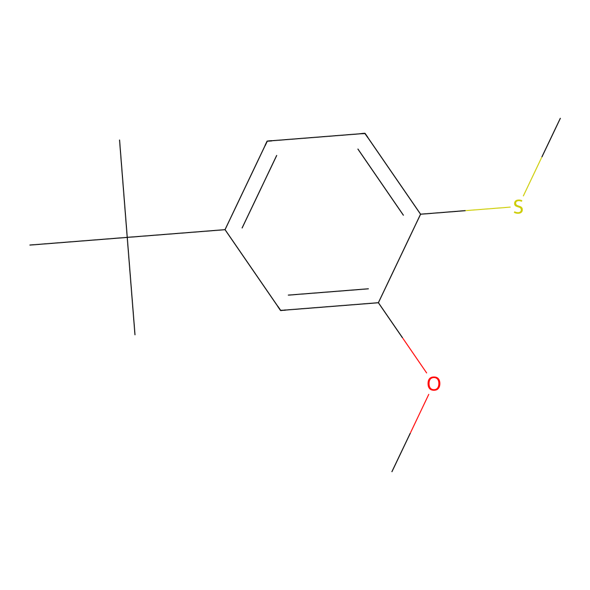 (4-(Tert-butyl)-2-methoxyphenyl)(methyl)sulfane molecular structure, CAS 2918865-87-7