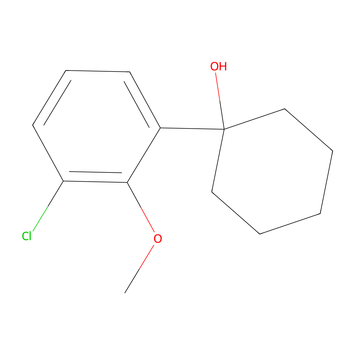 1-(3-Chloro-2-methoxyphenyl)cyclohexanol molecular structure, CAS 2918866-07-4