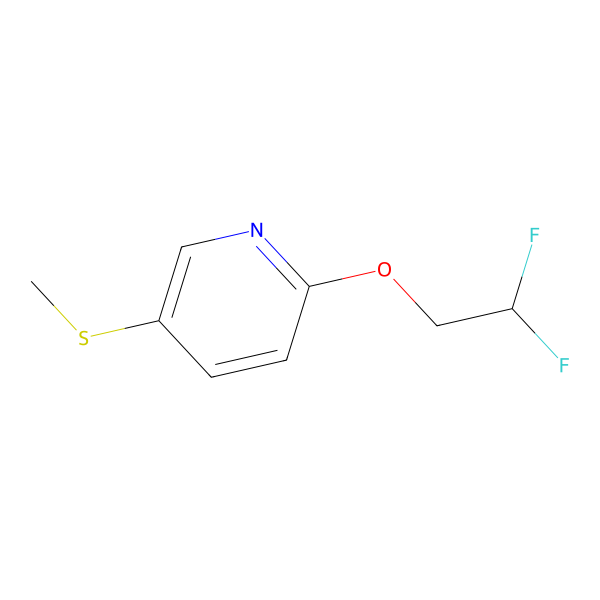 2-(2,2-Difluoroethoxy)-5-(methylthio)pyridine molecular structure, CAS 2918866-48-3