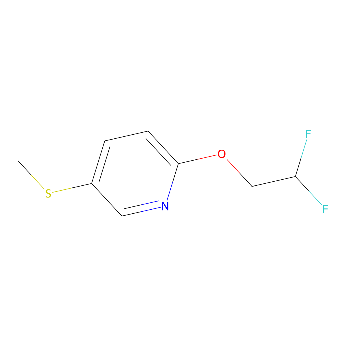 2-(2,2-Difluoroethoxy)-5-(methylthio)pyridine molecular structure, CAS 2918866-48-3