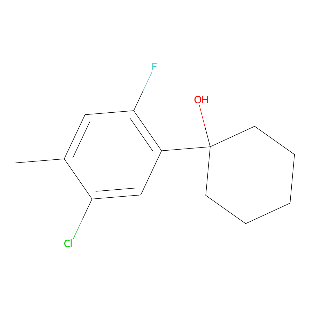 1-(5-Chloro-2-fluoro-4-methylphenyl)cyclohexanol molecular structure, CAS 2918866-63-2