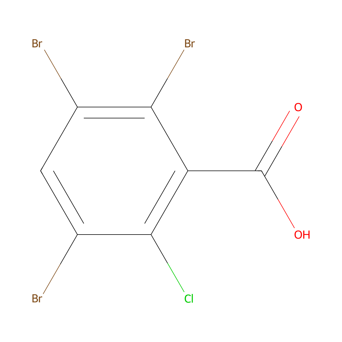 2,3,5-Tribromo-6-chlorobenzoic acid molecular structure, CAS 2918866-91-6