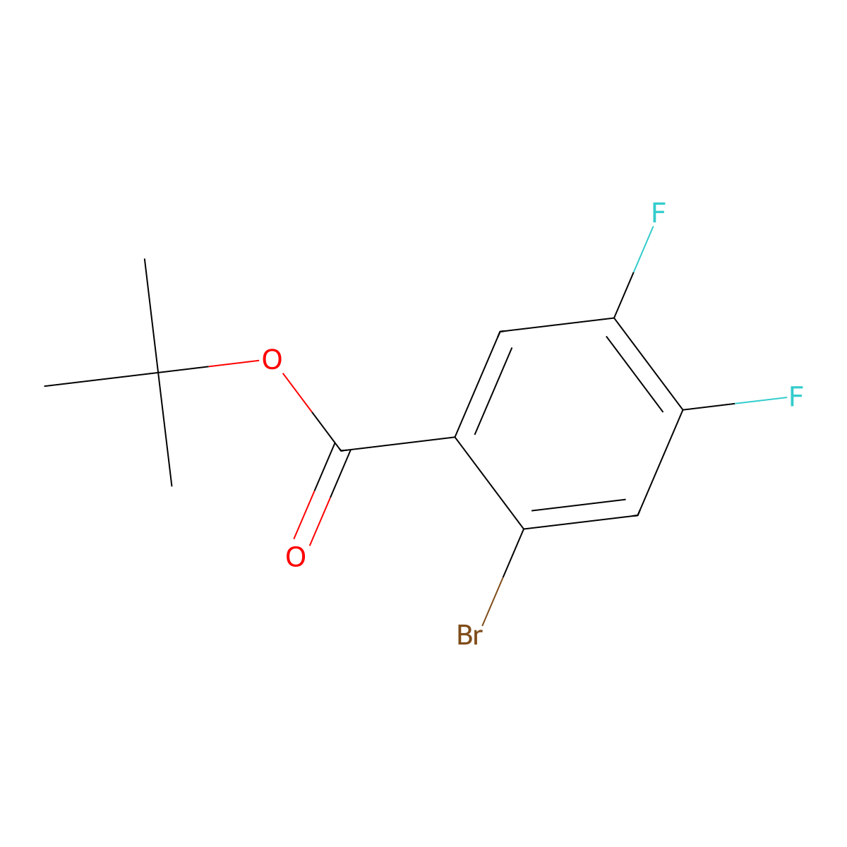 Tert-butyl 2-bromo-4,5-difluorobenzoate molecular structure, CAS 2918867-37-3