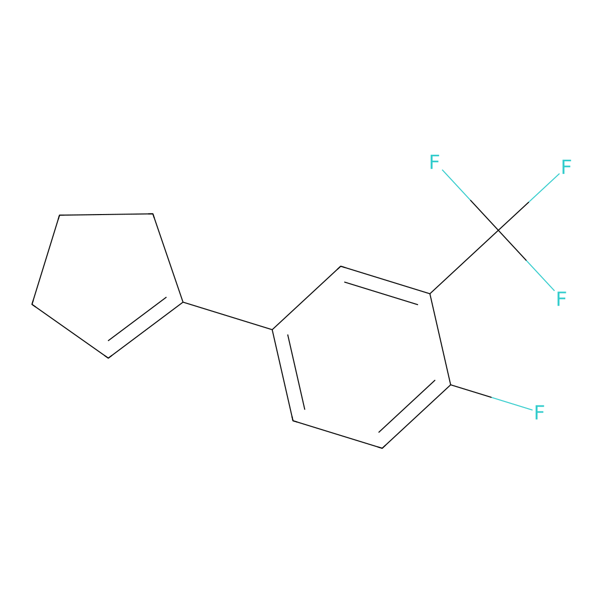 4-(Cyclopent-1-en-1-yl)-1-fluoro-2-(trifluoromethyl)benzene molecular structure, CAS 2918868-19-4