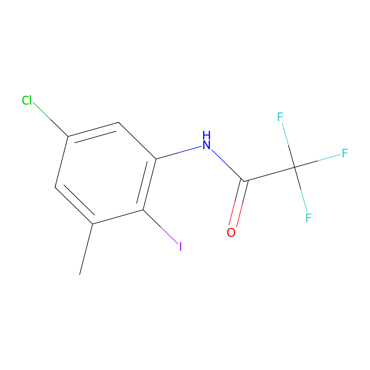 N-(5-chloro-2-iodo-3-methylphenyl)-2,2,2-trifluoroacetamide molecular structure, CAS 2918868-34-3