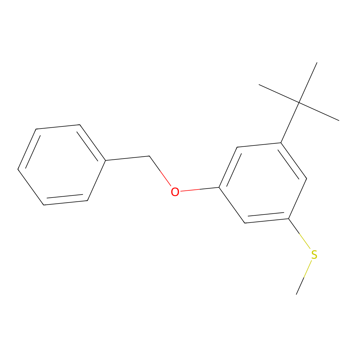 (3-(Benzyloxy)-5-(tert-butyl)phenyl)(methyl)sulfane molecular structure, CAS 2918868-76-3