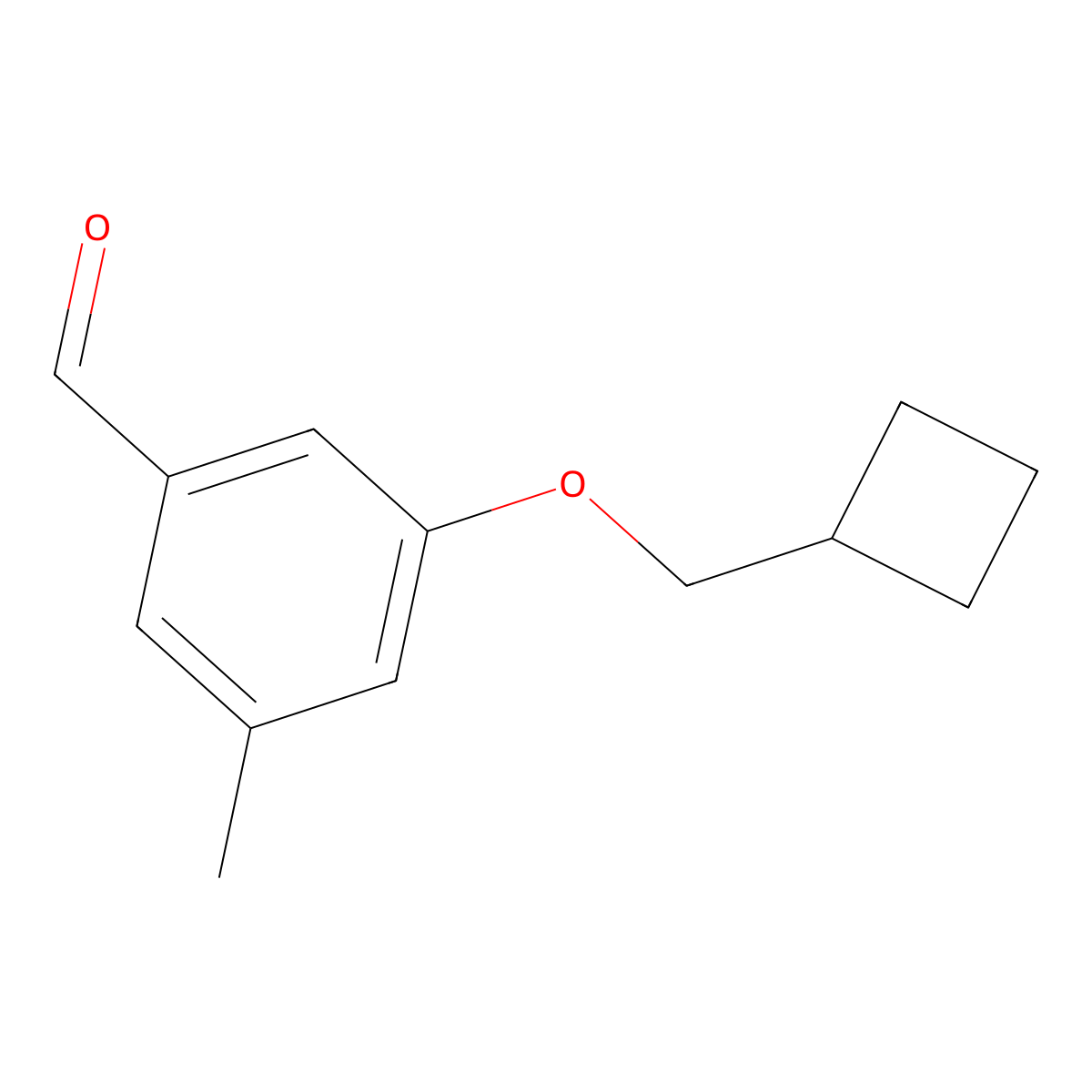 3-(Cyclobutylmethoxy)-5-methylbenzaldehyde molecular structure, CAS 2918869-09-5