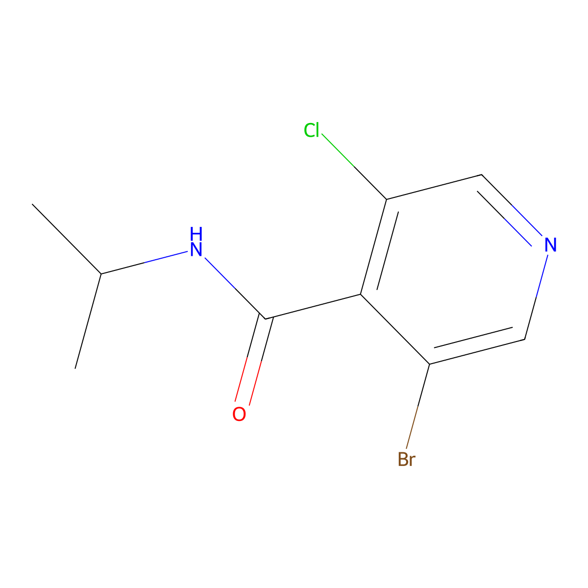 3-bromo-5-chloro-N-isopropylisonicotinamide molecular structure, CAS 2918869-46-0