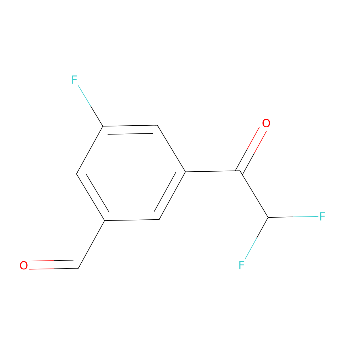 3-(2,2-Difluoroacetyl)-5-fluorobenzaldehyde molecular structure, CAS 2918869-49-3