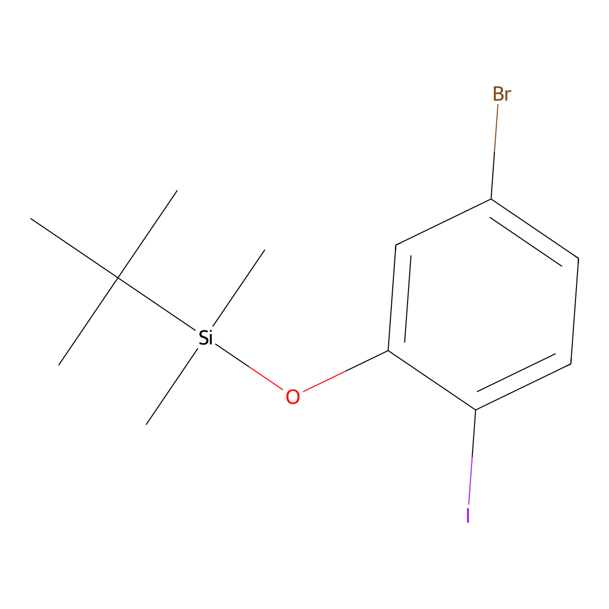 (5-Bromo-2-iodophenoxy)(tert-butyl)dimethylsilane molecular structure, CAS 2918869-88-0