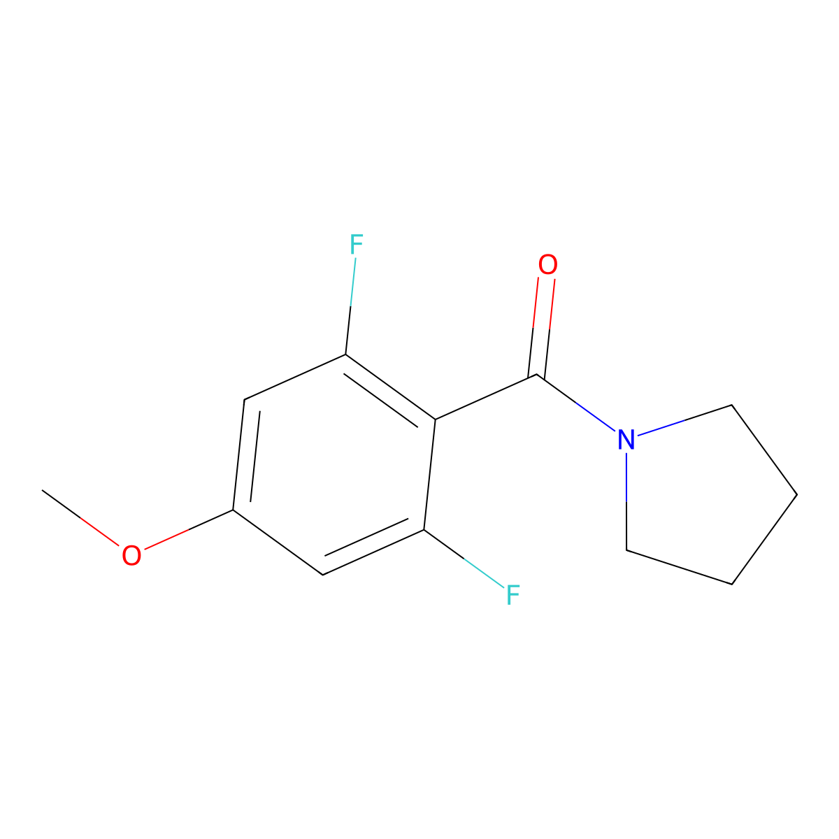 (2,6-Difluoro-4-methoxyphenyl)(pyrrolidin-1-yl)methanone molecular structure, CAS 2918870-69-4