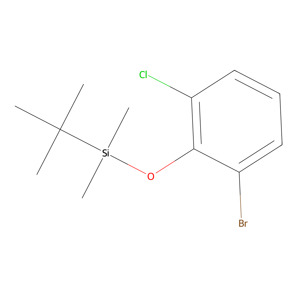 (2-Bromo-6-chlorophenoxy)(tert-butyl)dimethylsilane molecular structure, CAS 2918870-88-7