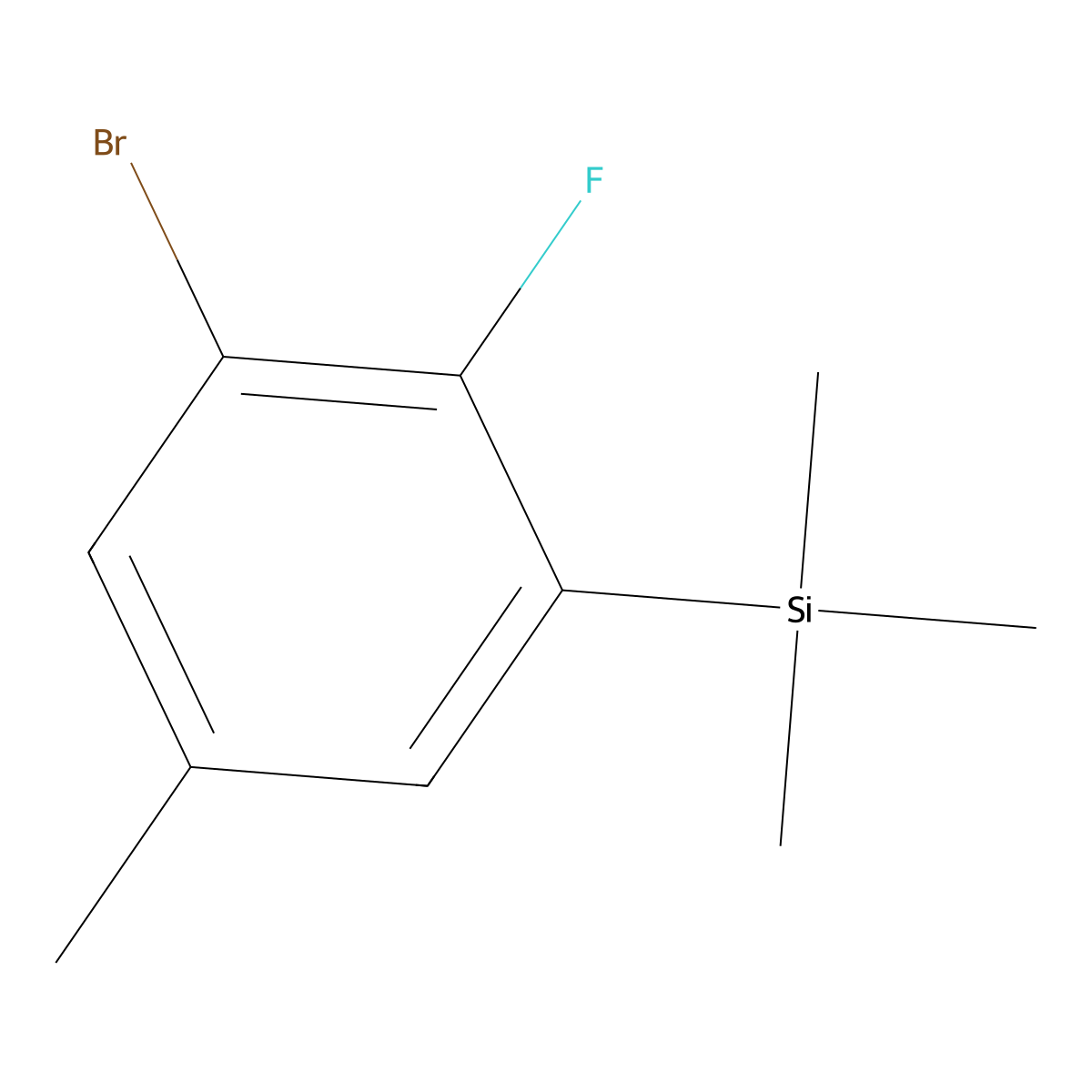 (3-Bromo-2-fluoro-5-methylphenyl)trimethylsilane molecular structure, CAS 2918871-01-7