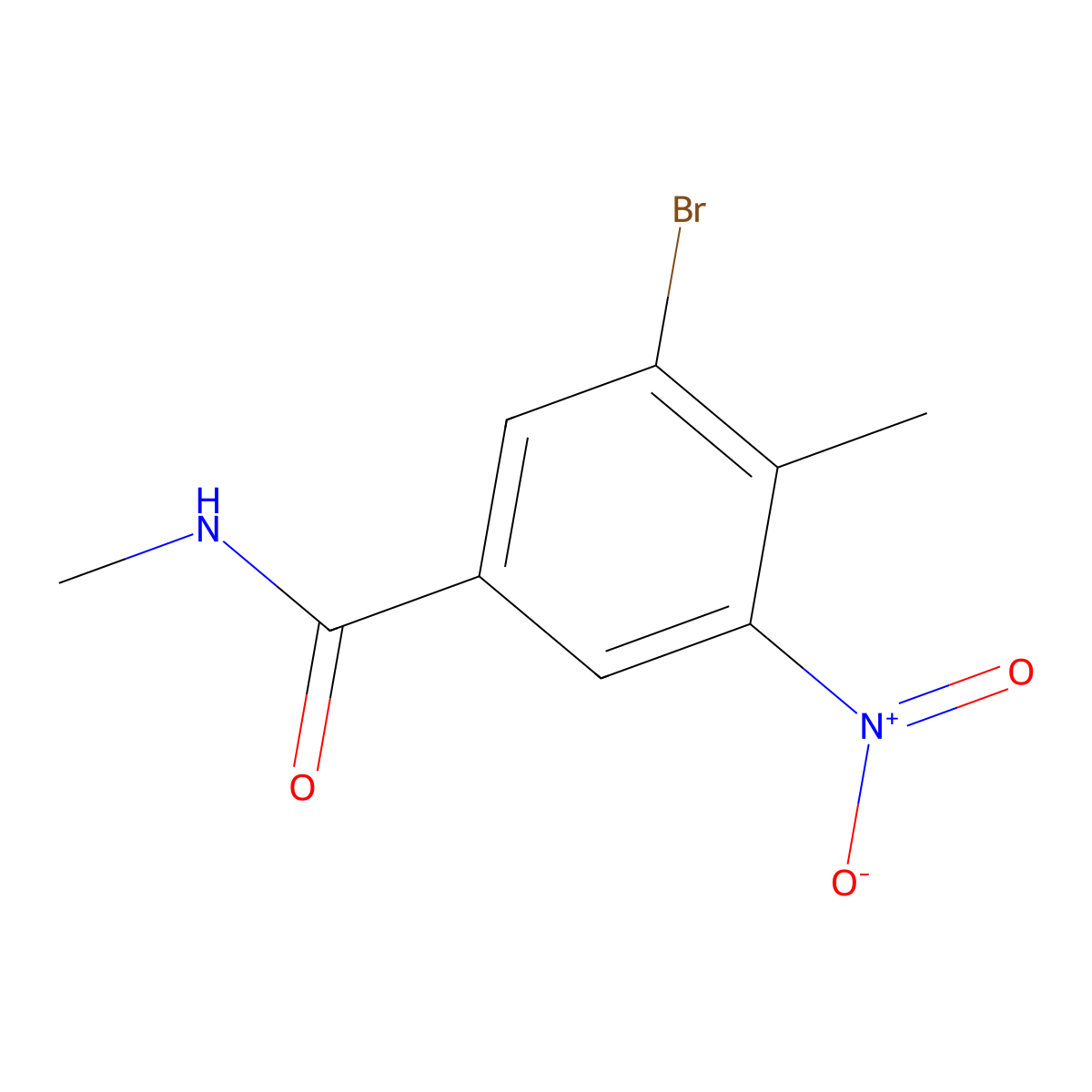 3-Bromo-N,4-dimethyl-5-nitrobenzamide molecular structure, CAS 2918871-35-7