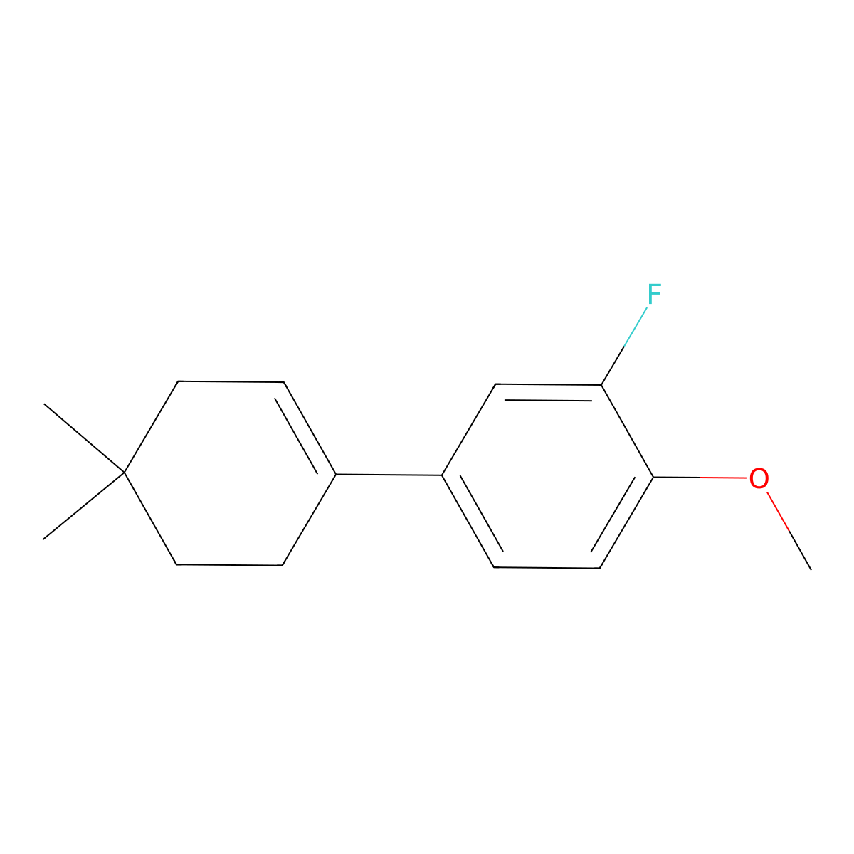 3'-Fluoro-4'-methoxy-4,4-dimethyl-2,3,4,5-tetrahydro-1,1'-biphenyl molecular structure, CAS 2918871-54-0