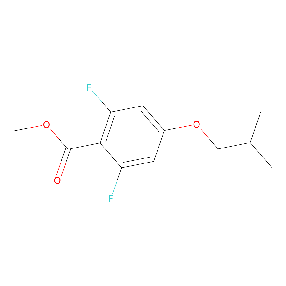 Methyl 2,6-difluoro-4-isobutoxybenZoate molecular structure, CAS 2918871-83-5
