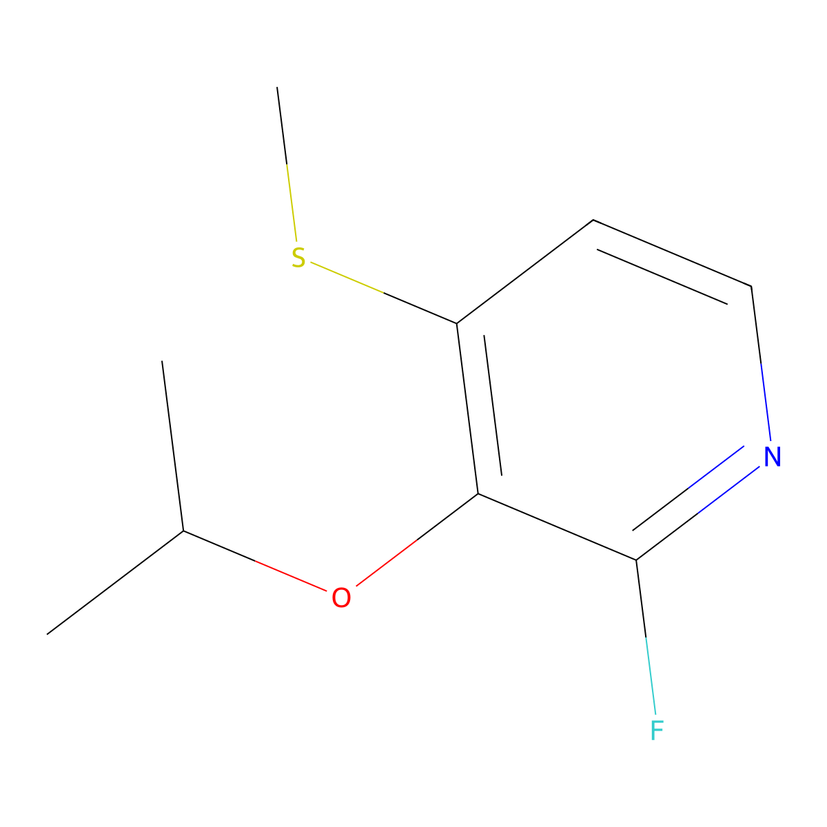 2-Fluoro-3-isopropoxy-4-(methylthio)pyridine molecular structure, CAS 2918872-19-0
