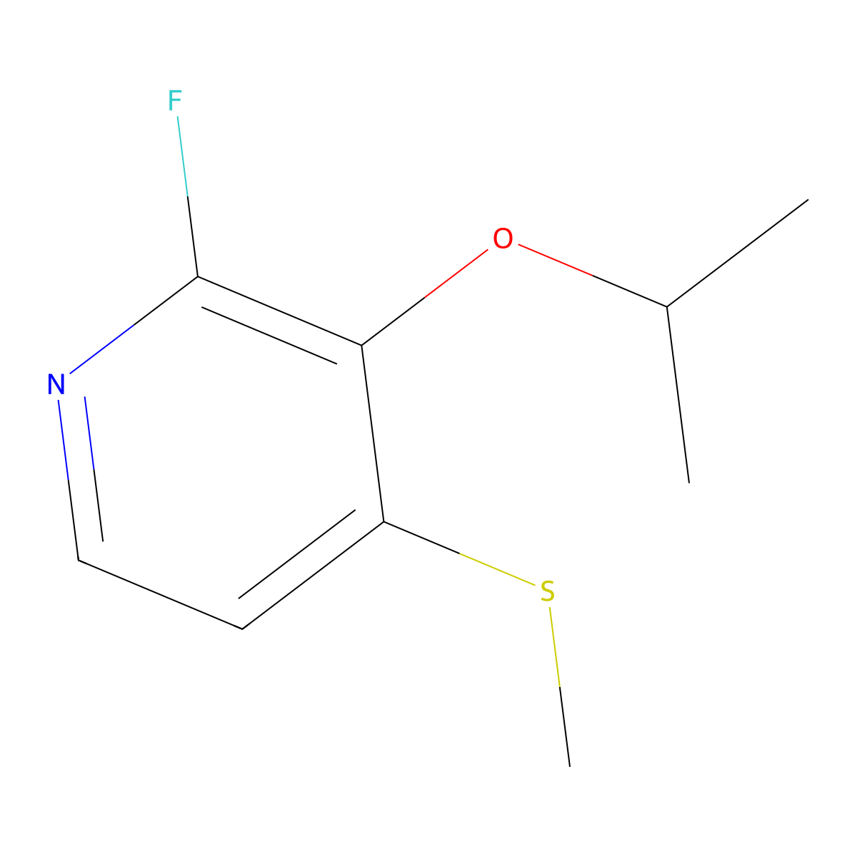 2-Fluoro-3-isopropoxy-4-(methylthio)pyridine molecular structure, CAS 2918872-19-0