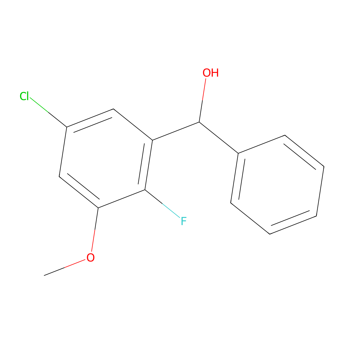 (5-Chloro-2-fluoro-3-methoxyphenyl)(phenyl)methanol molecular structure, CAS 2918872-22-5