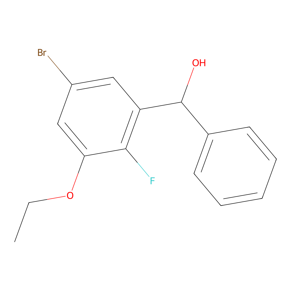 (5-Bromo-3-ethoxy-2-fluorophenyl)(phenyl)methanol molecular structure, CAS 2918872-42-9