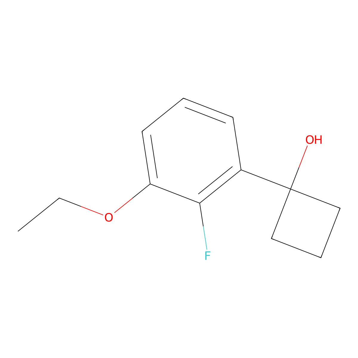 1-(3-Ethoxy-2-fluorophenyl)cyclobutan-1-ol molecular structure, CAS 2918872-46-3
