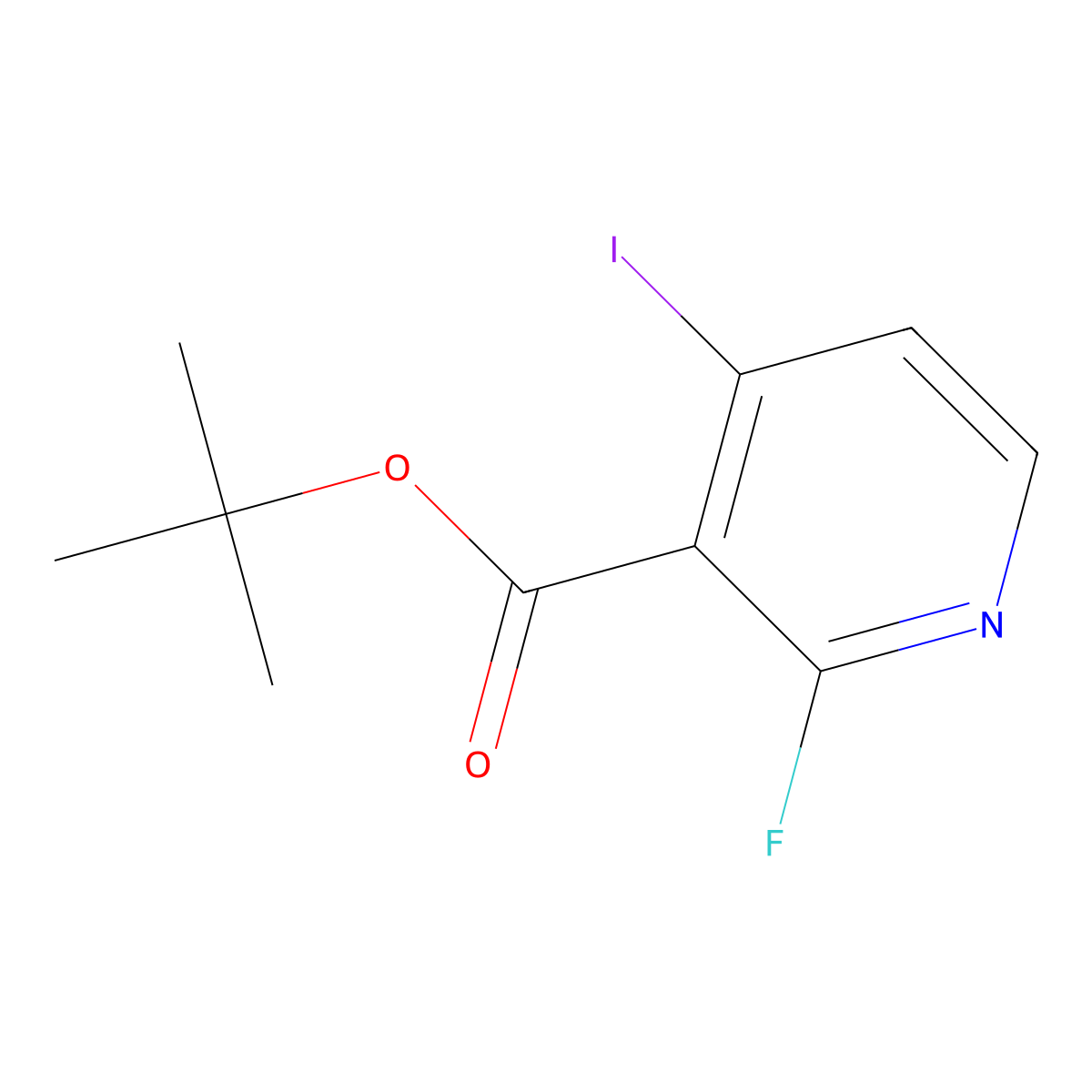 Tert-butyl 2-fluoro-4-iodonicotinate molecular structure, CAS 2918872-76-9