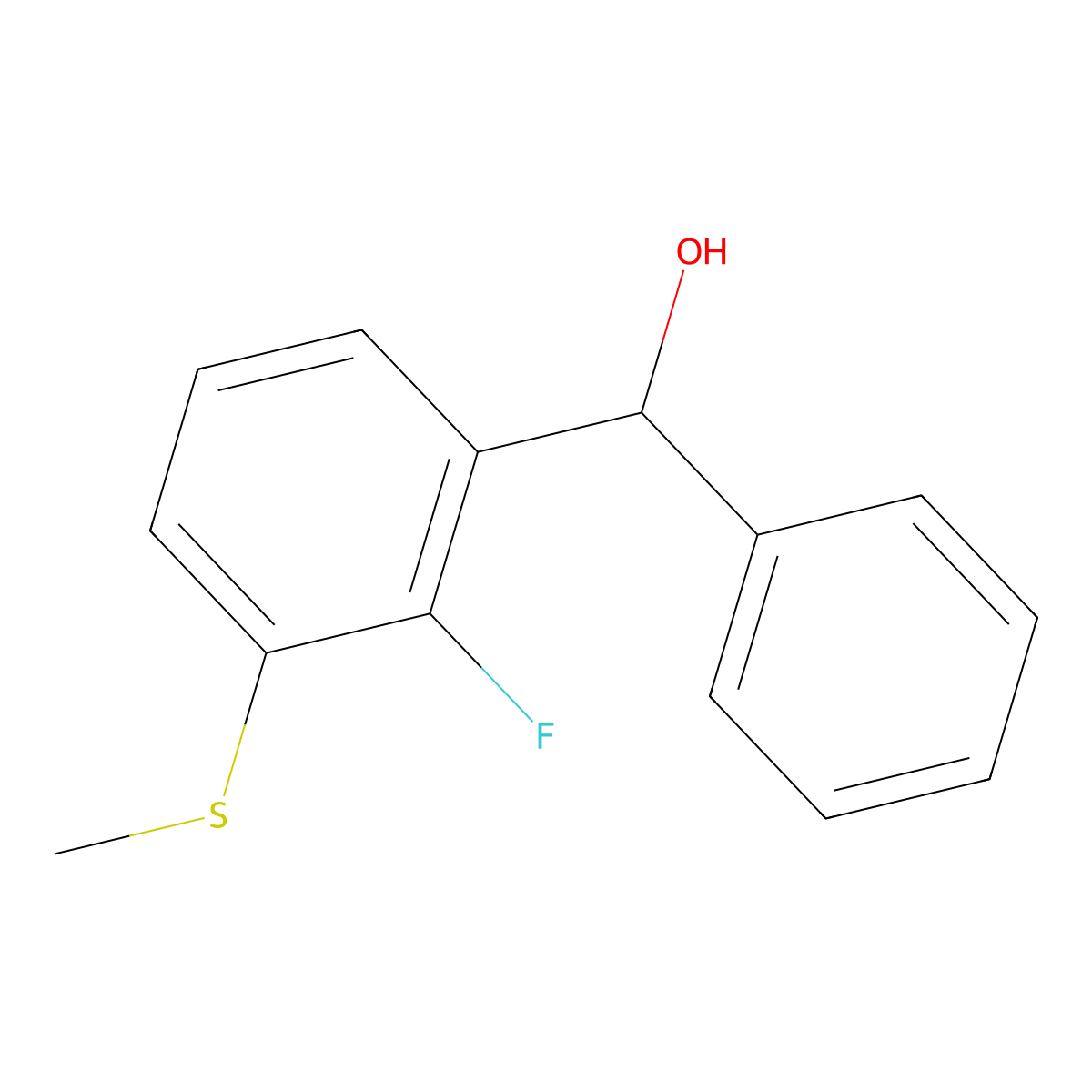 (2-Fluoro-3-(methylthio)phenyl)(phenyl)methanol molecular structure, CAS 2918873-14-8