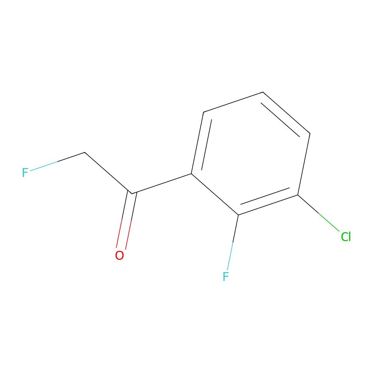 1-(3-Chloro-2-fluorophenyl)-2-fluoroethanone molecular structure, CAS 2918873-59-1