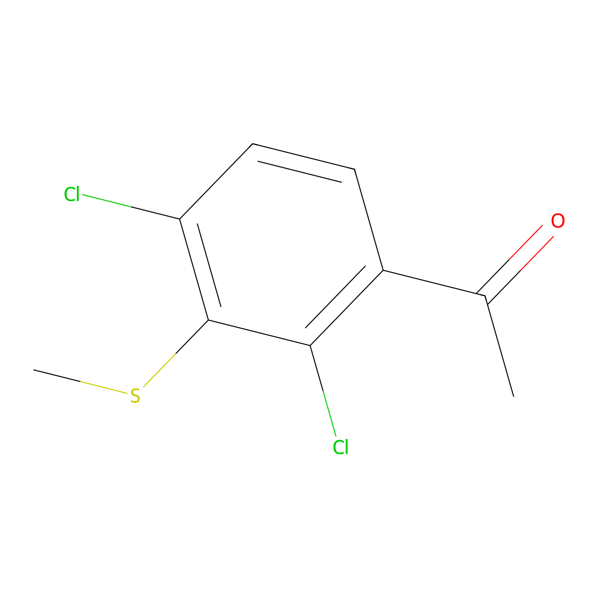 1-(2,4-Dichloro-3-(methylthio)phenyl)ethanone molecular structure, CAS 2918873-74-0