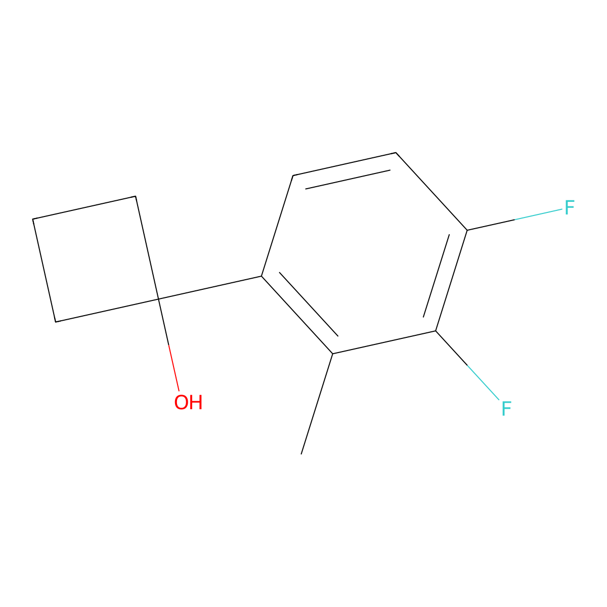 1-(3,4-Difluoro-2-methylphenyl)cyclobutanol molecular structure, CAS 2918873-93-3